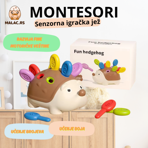 Montesori senzorna igračka jež