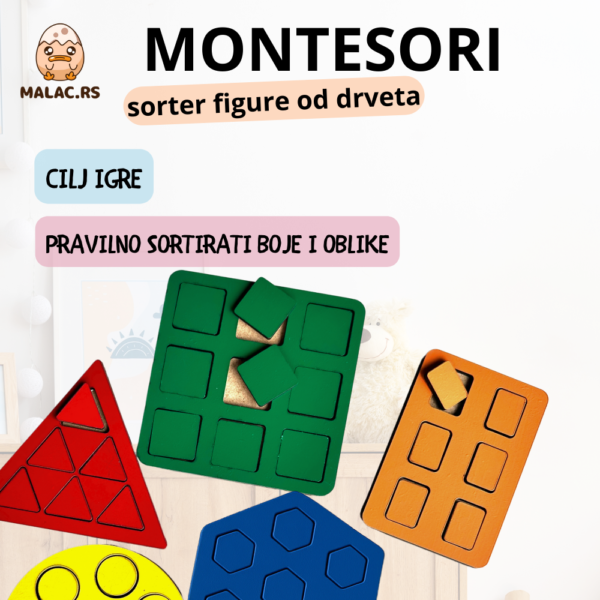 Montesori sorter figure od drveta - Image 2