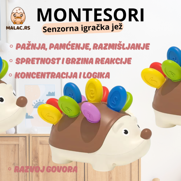 Montesori senzorna igračka jež - Image 2