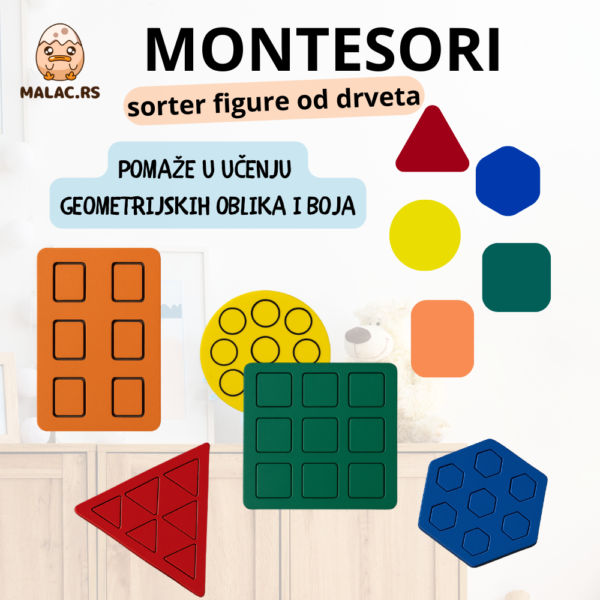 Montesori sorter figure od drveta - Image 3