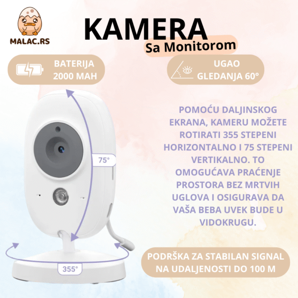 Video kamera za bebe BeTron - Image 2